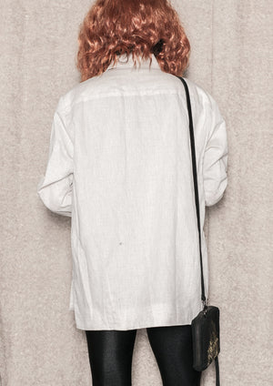 LIGHT SUMMER JACKET - NATURAL LINEN whithe - BERENIK