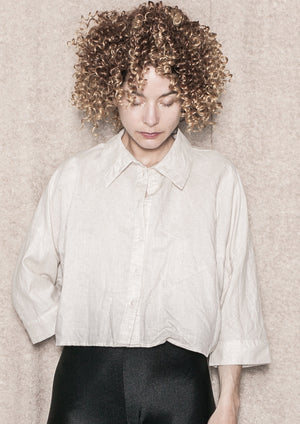 LIGHT SUMMER BLOUSE - NATURAL LINEN white - BERENIK