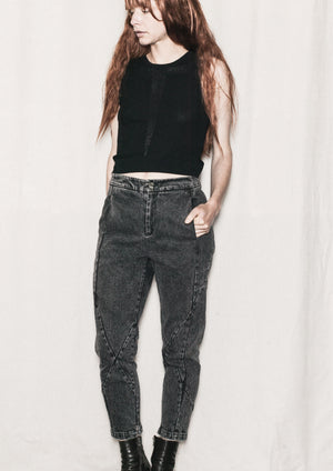 SHIRT SLEEVELESS STRETCH - KNIT black - BERENIK