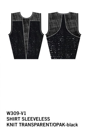 SHIRT SLEEVELESS STRETCH - KNIT black - BERENIK