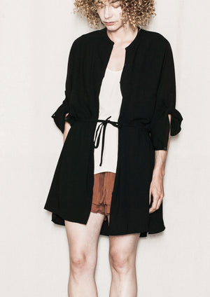 BLOUSE/DRESS/CARDIGAN - black plain - BERENIK