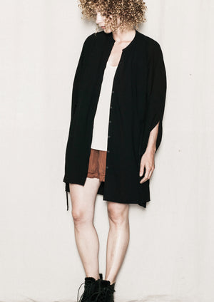 BLOUSE/DRESS/CARDIGAN - black plain - BERENIK