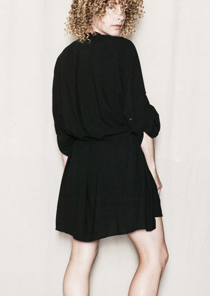 BLOUSE/DRESS/CARDIGAN - black plain - BERENIK