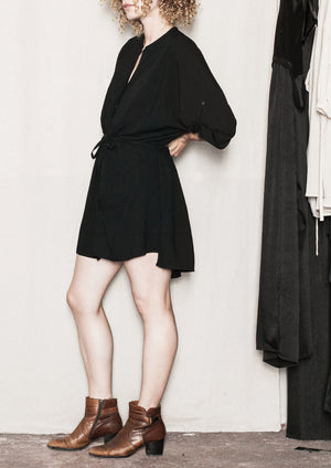 BLOUSE/DRESS/CARDIGAN - black plain - BERENIK