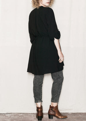 BLOUSE/DRESS/CARDIGAN - black plain - BERENIK