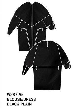 BLOUSE/DRESS/CARDIGAN - black plain - BERENIK