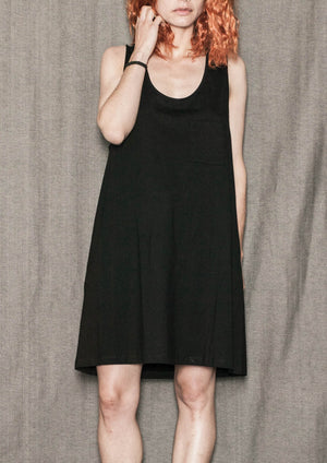 DRESS SPAGHETTI STRAPS - JERSEY black - BERENIK