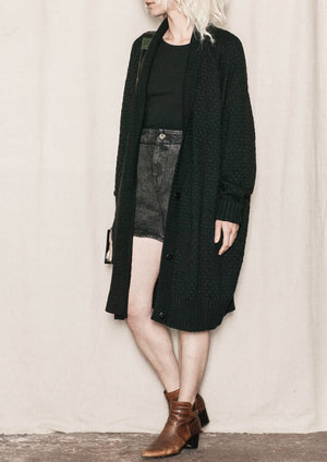 COZY CARDIGAN - KNIT PEARL black - BERENIK