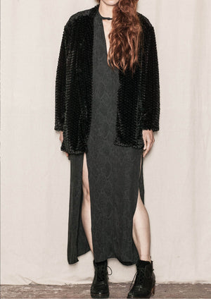 EVENING DRESS - JACQUARD SATIN snake black - BERENIK