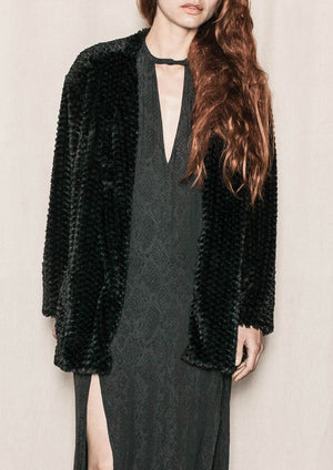 EVENING DRESS - JACQUARD SATIN snake black - BERENIK