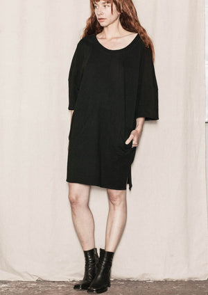 SPORTIVE "T-SHIRT" DRESS - COTTON JERSEY black - BERENIK