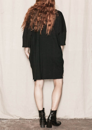 SPORTIVE "T-SHIRT" DRESS - COTTON JERSEY black - BERENIK