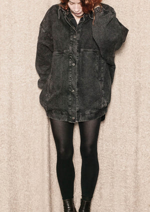 JACKET OVERSIZED - DENIM washed black - BERENIK