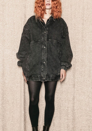 JACKET OVERSIZED - DENIM washed black - BERENIK