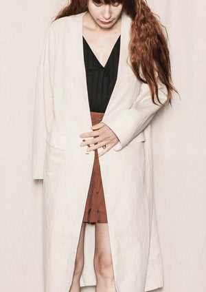 SUMMER COAT - NATURAL LINEN white - BERENIK