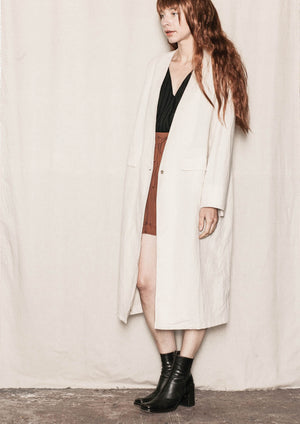 SUMMER COAT - NATURAL LINEN white - BERENIK