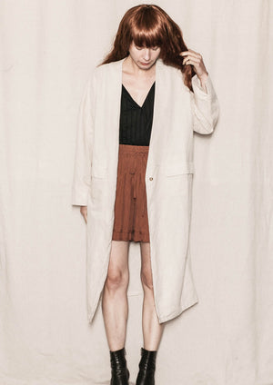 SUMMER COAT - NATURAL LINEN white - BERENIK