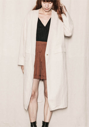 SUMMER COAT - NATURAL LINEN white - BERENIK