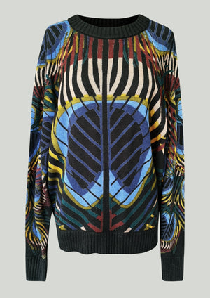 SWEATER OVERSIZED - KNIT PEACOCK color print - BERENIK