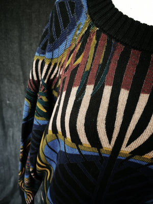SWEATER OVERSIZED - KNIT PEACOCK color print - BERENIK