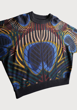 SWEATER OVERSIZED - KNIT PEACOCK color print - BERENIK