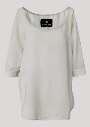 TOP OVERSIZED - AIRY MESH creme - BERENIK