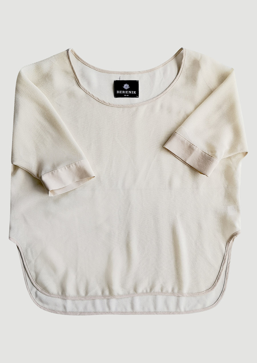 TOP OVERSIZED - AIRY MESH creme - BERENIK