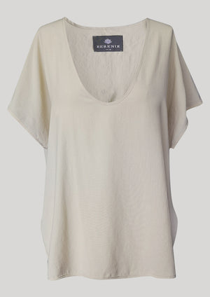 SHIRT SLEEVELESS-V-COLLAR CREME - BERENIK