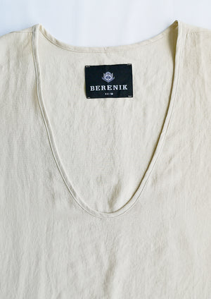 SHIRT SLEEVELESS-V-COLLAR CREME - BERENIK