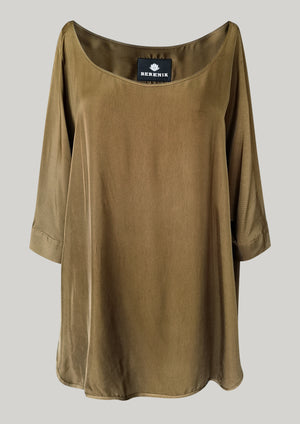 TOP OVERSIZED - SILKY CUPRO khaki - BERENIK