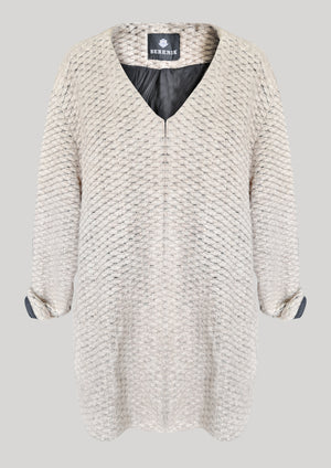 CARDIGAN - WOOL BLEND KNIT beige - BERENIK