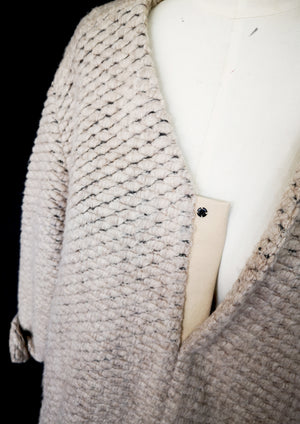 CARDIGAN - WOOL BLEND KNIT beige - BERENIK