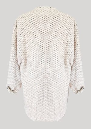 CARDIGAN - WOOL BLEND KNIT beige - BERENIK