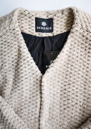 CARDIGAN - WOOL BLEND KNIT beige - BERENIK