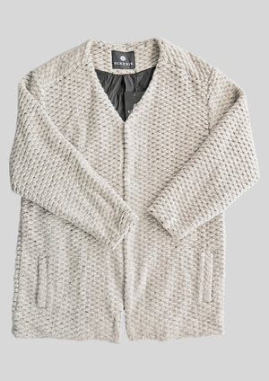 CARDIGAN - WOOL BLEND KNIT beige - BERENIK