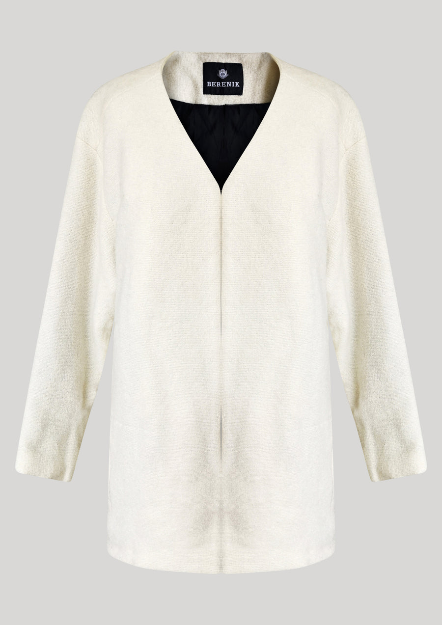 CARDIGAN - WOOL BLEND ivory - BERENIK