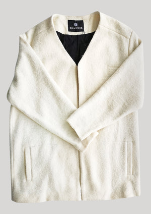 CARDIGAN - WOOL BLEND ivory - BERENIK