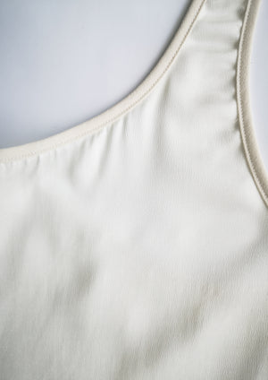 TANK TOP - SILKY RAYON SATIN white shiny - BERENIK