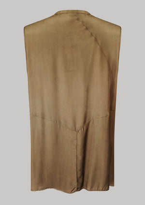 BLOUSE SLEEVELESS - SILKY CUPRO khaki - BERENIK