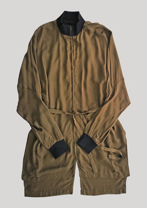 JACKET/DRESS - SILKY CUPRO khaki - BERENIK