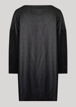 SWEATER TIGHT SLEEVES - FANCY TECH LACES STRETCH black - BERENIK
