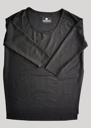 SWEATER TIGHT SLEEVES - FANCY TECH LACES STRETCH black - BERENIK