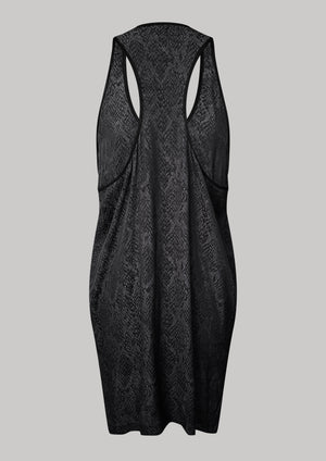 TANK TOP OVERSIZED - JACQUARD SATIN black snake - BERENIK