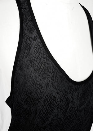 TANK TOP OVERSIZED - JACQUARD SATIN black snake - BERENIK