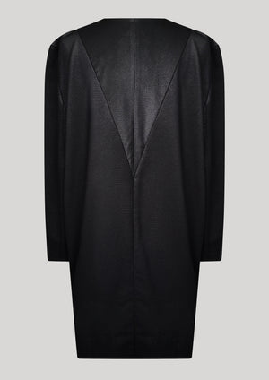 SWEATER/DRESS SIDE ZIP - FANCY TECH LACES black shiny - BERENIK