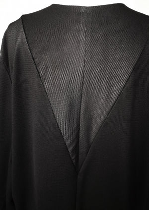 SWEATER/DRESS SIDE ZIP - FANCY TECH LACES black shiny - BERENIK