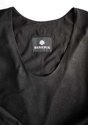 SWEATER/DRESS SIDE ZIP - FANCY TECH LACES black shiny - BERENIK