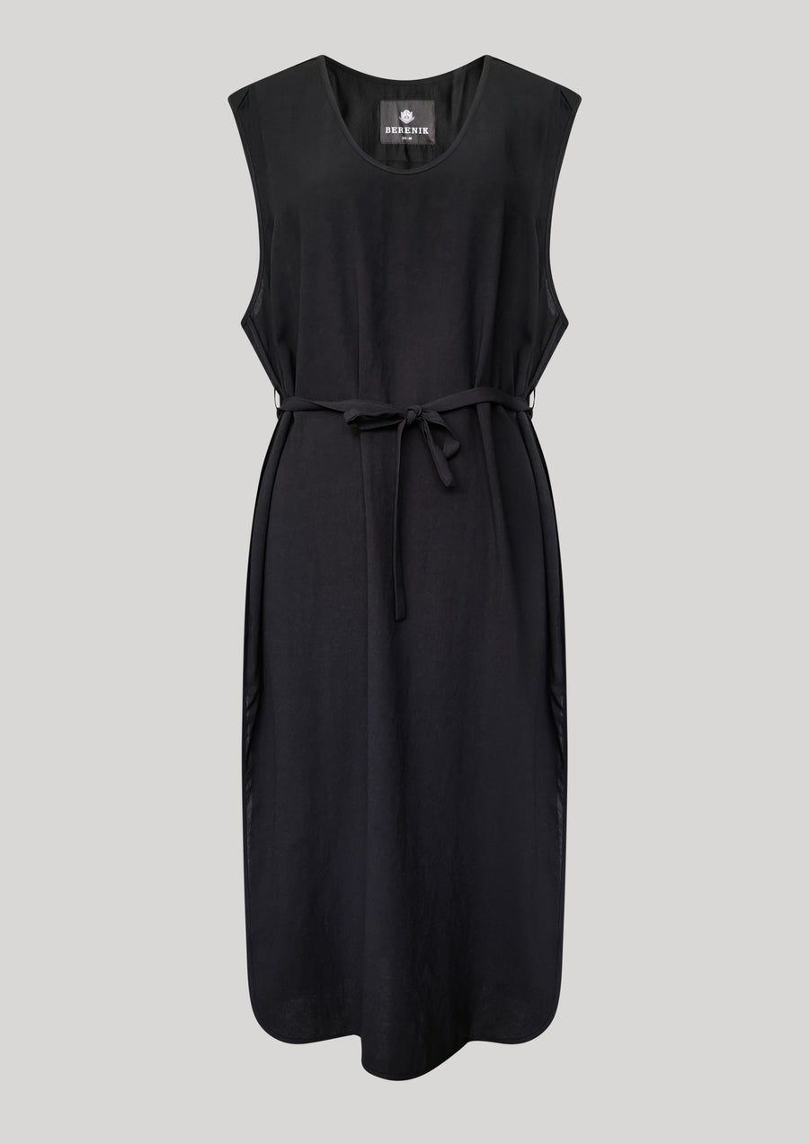 DRESS SLEEVELESS - black plain - BERENIK