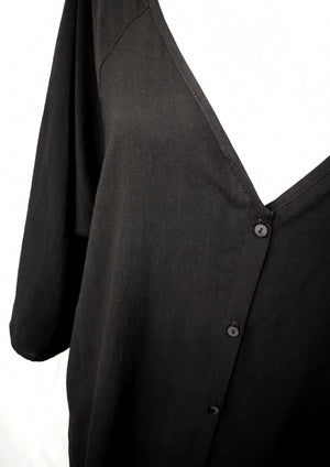 KIMONO SHIRT - black plain - BERENIK