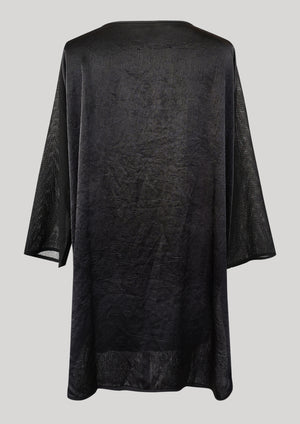 KIMONO SHIRT BLACK SHINY/MESH - BERENIK